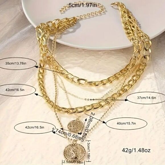 Vintage Style Carved Portrait Choker Necklace - Picture 4 of 7